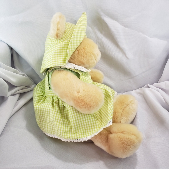 Walmart Kid Connection Springtime Teddy Bear Plush Stuffed Toy Green Dress 17 In - Picture 6 of 11